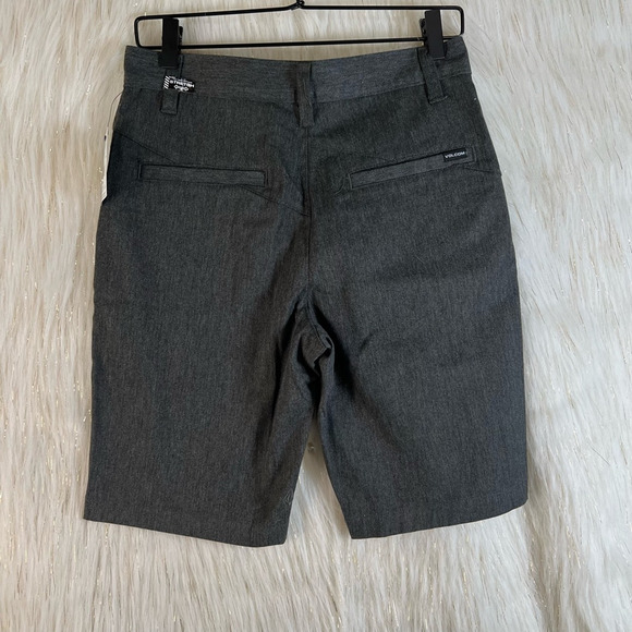 Volcom Mens Monty Chino Shorts Gray Flat Front Stretch Pockets Casual 28 New - Picture 3 of 7